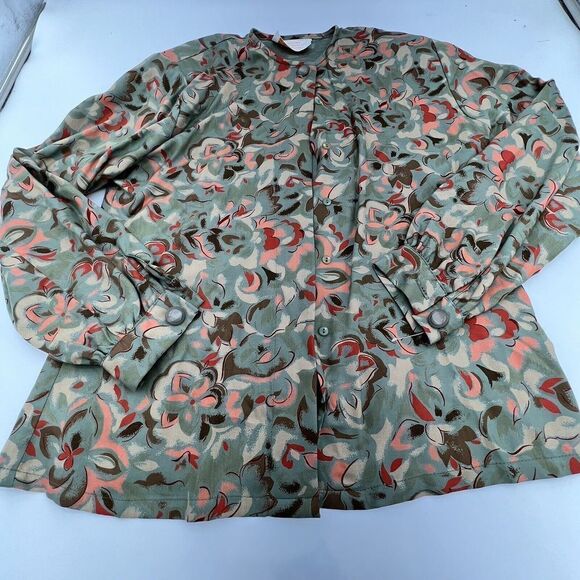 Country Sophisticates by Pendleton button up blouse size 10 Green VTG - Picture 1 of 5